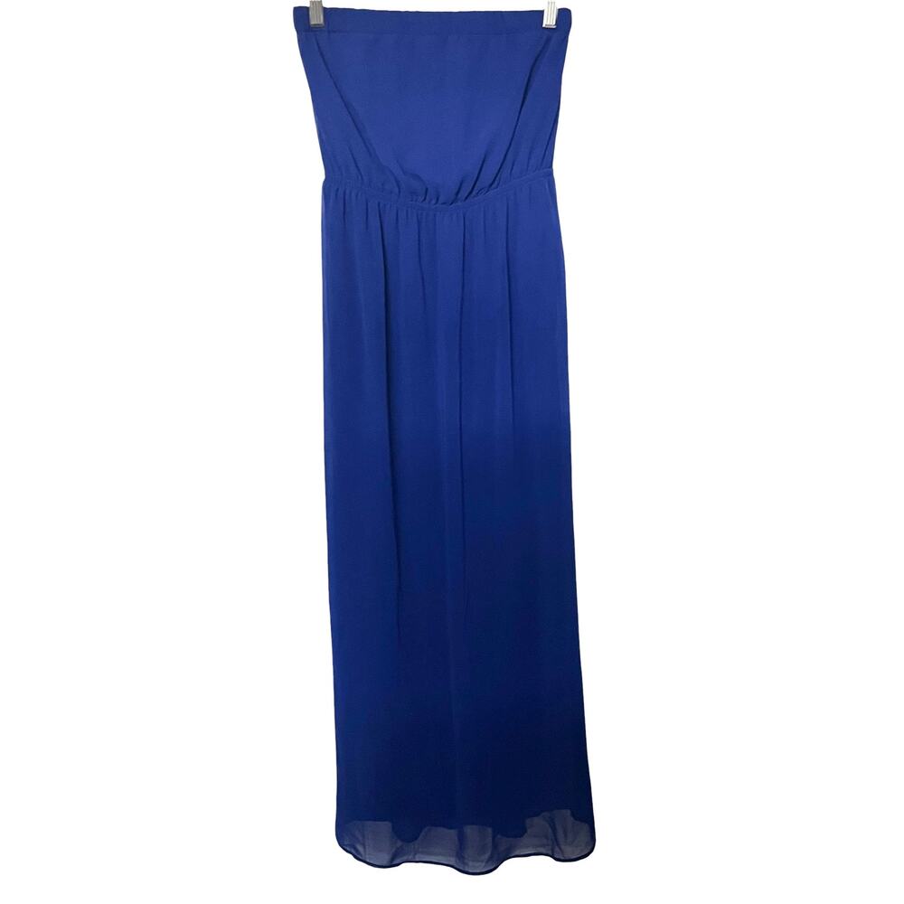 ONE CLOTHING STRAPLESS, FORMAL, EMPIRE WAIST, MAXI DRESS, WOMENS, S, SOLID BLUE